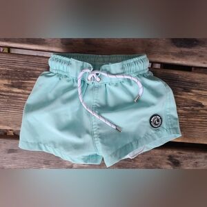 BINKY BRO SZ 6M VGUC PALE / MUTED TEAL swim trunks mesh lining.Elastic waistband
